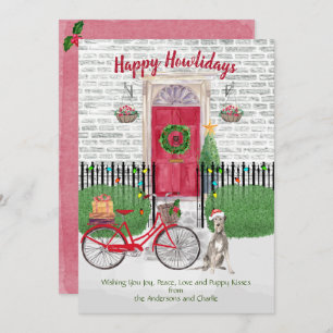 Happy Holiday Irish Wolfhound Bicycle Red Door