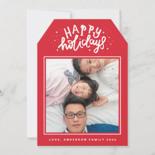 Happy Holiday Lettering Rote Weihnachten