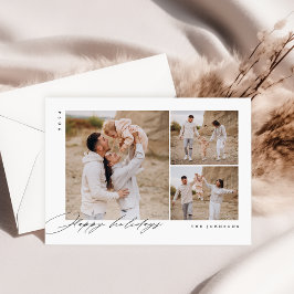 Happy Holiday Minimal Familien Foto Weihnachtskart Feiertagskarte