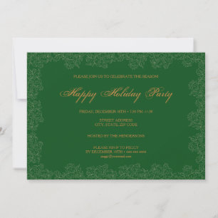 Happy Holiday Party Elegantes Grünbuch Einladung