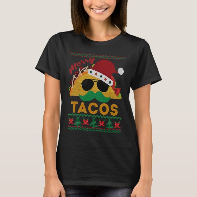 Happy Holiday Party Merry Taco Ugly Christmas Mexi T-Shirt (Vorderseite)