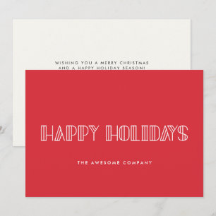 Happy Holiday Retro minimalistisch Corporate Feiertagskarte