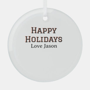 Happy Holiday Rote Liebe hinzufügen Namen Familien Ornament Aus Glas