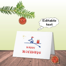 Happy Holiday Rower bringt Geschenk Feiertagskarte