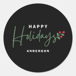 Happy Holiday Runder Aufkleber