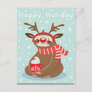 Happy Holiday Sloth Postkarte