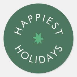 Happy Holiday Star Abzeichen Runder Aufkleber
