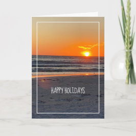 Happy Holiday Sunset Beach Foto Karte