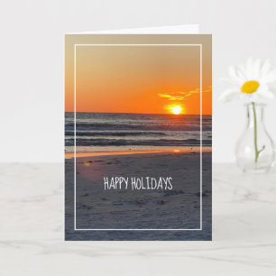 Happy Holiday Sunset Beach Foto Karte