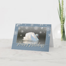 Happy Holiday Swan Card Feiertagskarte