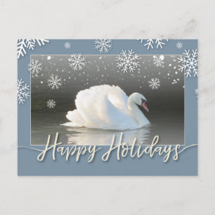 Happy Holiday Swans Card Feiertagspostkarte