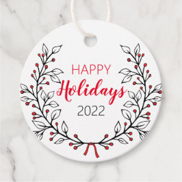 Happy Holiday Tags mit verlassen Zeilen Geschenkanhänger