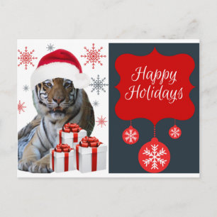Happy Holiday Tiger Feiertagspostkarte