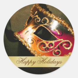 Happy Holiday Vintag Masquerade Umschlag Aufkleber