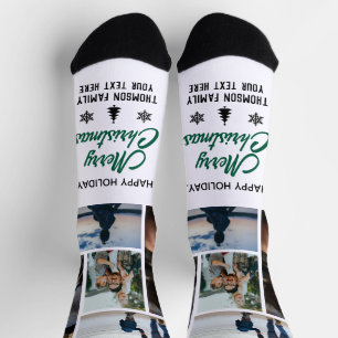 Happy Holiday Weihnachts Foto Collage Individuelle Socken