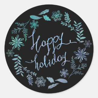 Happy Holiday Weihnachtsaufkleber Runder Aufkleber