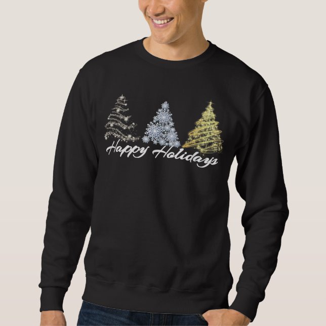 Happy Holiday Weihnachtsbaum Festival Sweatshirt (Vorderseite)