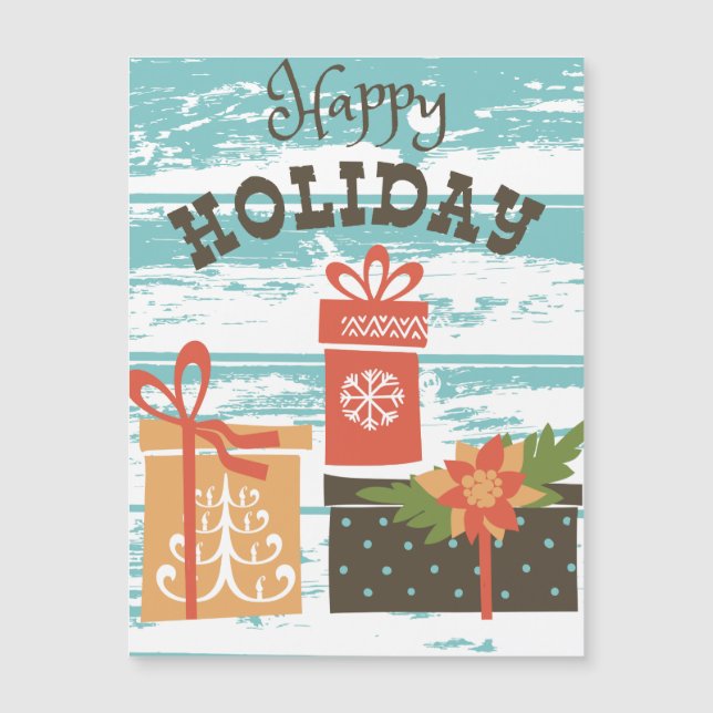 Happy Holiday Weihnachtsgeschenke Magnetkarte (Vorderseite)
