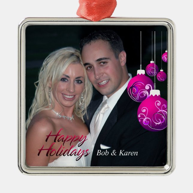 Happy Holidays 2B Ornament Aus Metall (Vorne)
