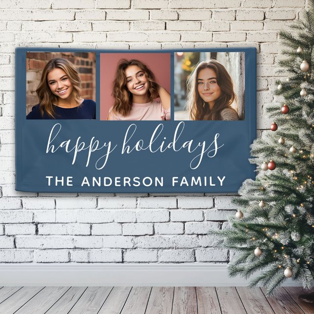 Happy Holidays 3 Fotos - Kann Farbfernseher ändern Banner (Custom Christmas Holiday Banner)