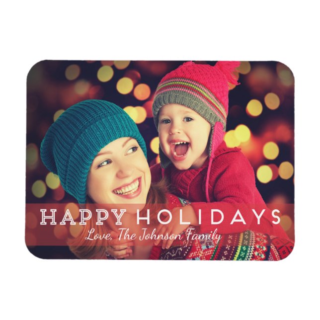 Happy Holidays 3" x 4" Foto Magnet (Horizontal)