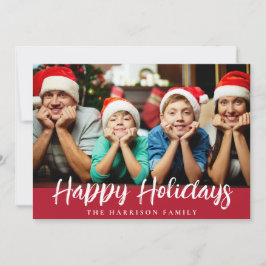 Happy Holidays 4 Foto Script Feiertagskarte