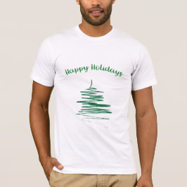 Happy Holidays Abstrakt Green Tree Moderner T - Sh T-Shirt