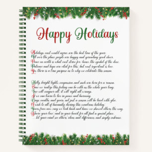 Happy Holidays Acrostic Gedicht Rezept Buch