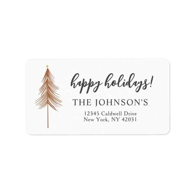 Happy Holidays Address Labels Adressaufkleber (Vorne)