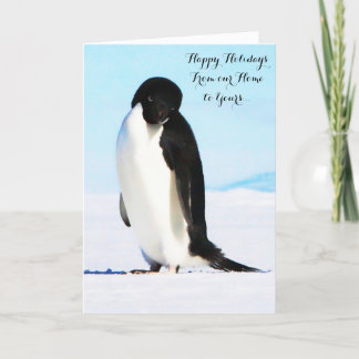 Happy Holidays Adélie Pinguin Faltkarte