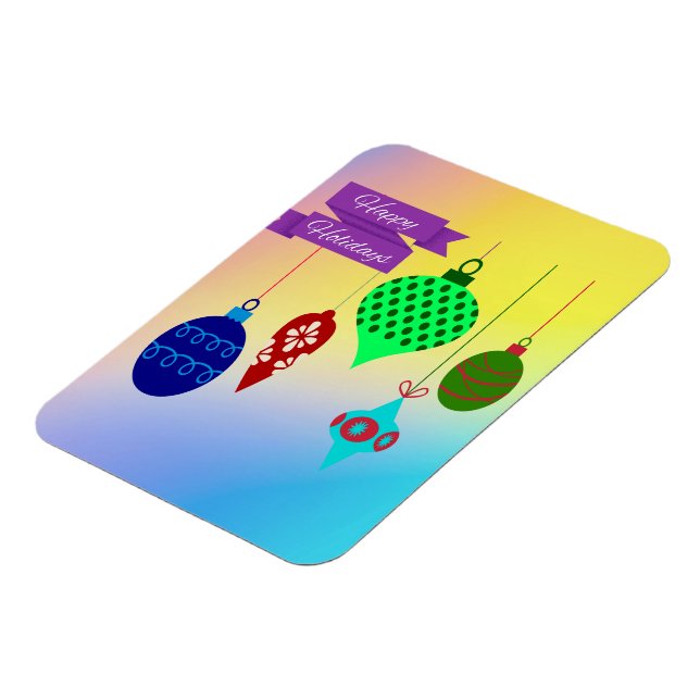 Happy Holidays and Hanging Ornaments Magnet (Linke Seite)