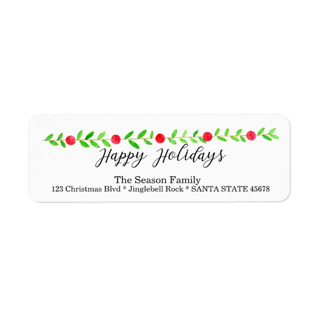 Happy Holidays, Aquarell Weihnachtsbanner (Vorne)