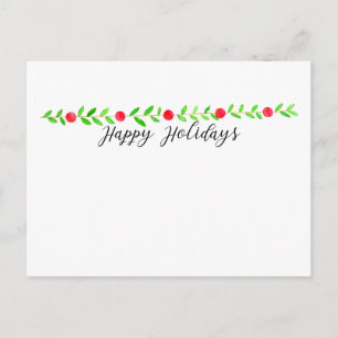 Happy Holidays, Aquarell Weihnachtsbanner Postkarte