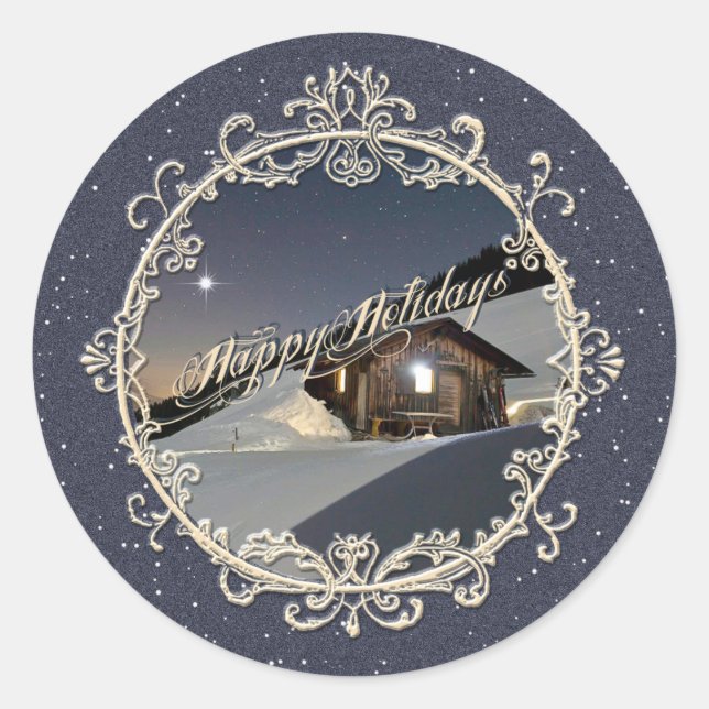 HAPPY HOLIDAYS - Aufkleber (Vorderseite)