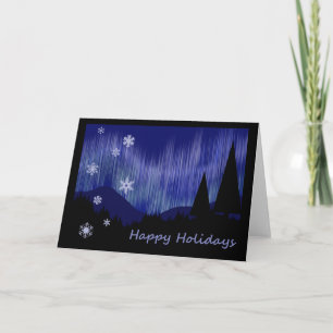 Happy Holidays - Aurora Borealis Feiertagskarte