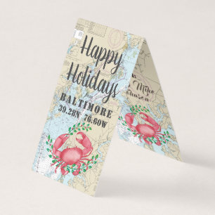 Happy Holidays aus Baltimore Nautical Gift Tags
