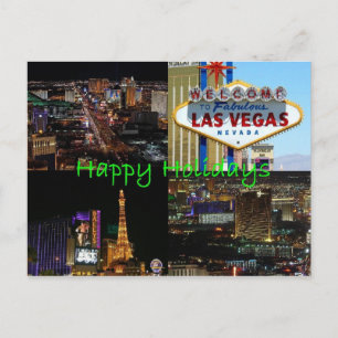 Happy Holidays aus Las Vegas Landschaftliche Postk Feiertagspostkarte