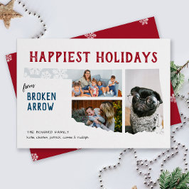 Happy Holidays aus Oklahoma Drei Foto Feiertagskarte