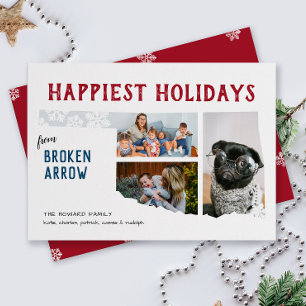 Happy Holidays aus Oklahoma Drei Foto Feiertagskarte