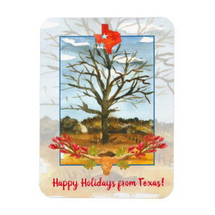 Happy Holidays aus Texas Longhorn Magnet