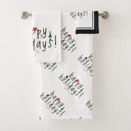 Happy Holidays Badhandtuch Set