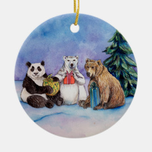 Happy Holidays Bears Custom Weihnachtsschmuck
