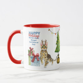 Happy Holidays BENGALISCH Cat Mama oder VATER Weih Tasse