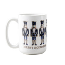 Happy Holidays Blue and Silver Nutcrackers Tasse