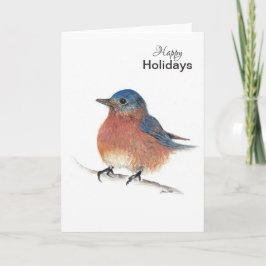 Happy Holidays Blue Bird Card Karte