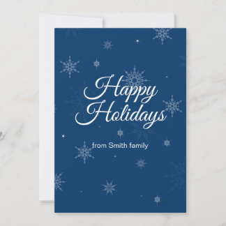 Happy Holidays Blue Card Feiertagskarte