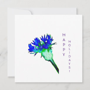 Happy Holidays Blue Corn Blume Card Feiertagskarte