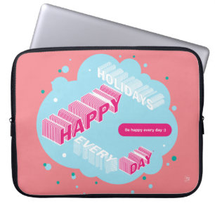 Happy Holidays, Blue & Pink Laptopschutzhülle
