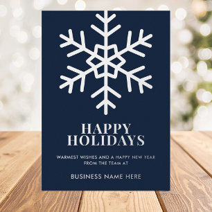 Happy Holidays Blue Snowflake Business Folien Feiertagskarte