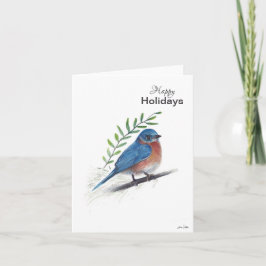 Happy Holidays Bluebird Bird Card Karte